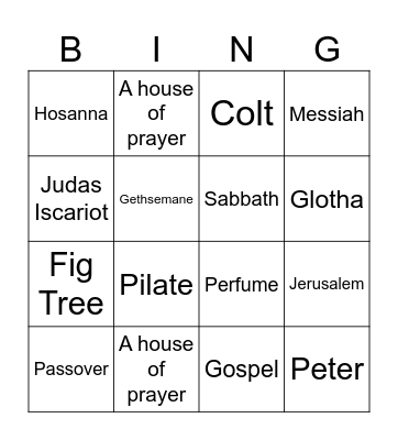 PUG Bible Bingo Card