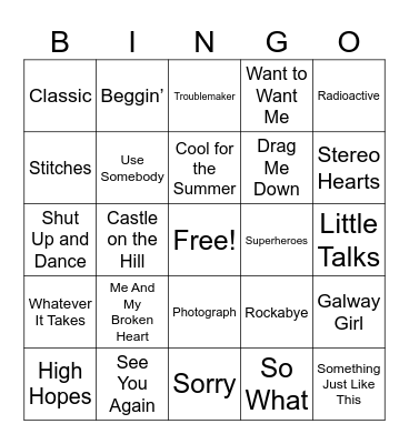 13MB Round #3 Bingo Card
