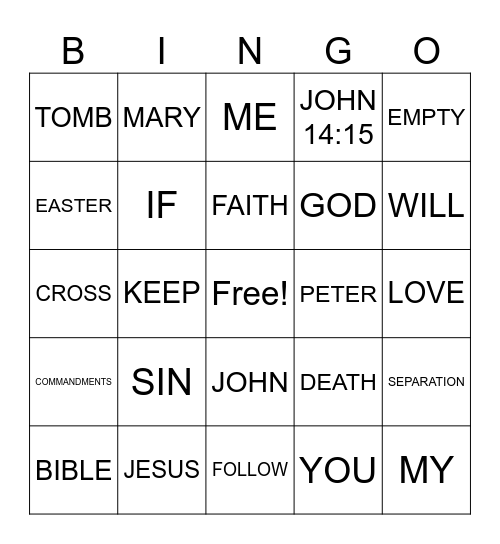 EASTER Bingo Card