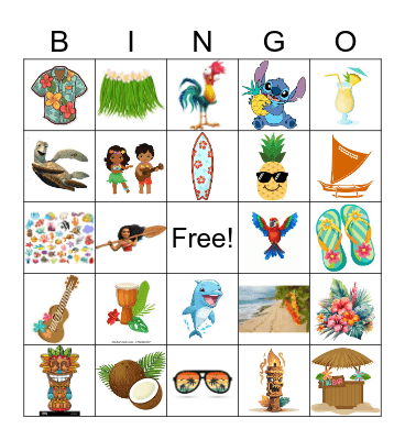 Aloha Bingo Card