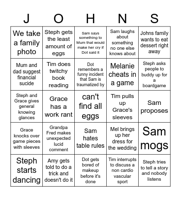 Easter 2025 Bingo Card