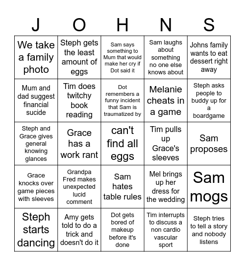 Easter 2025 Bingo Card