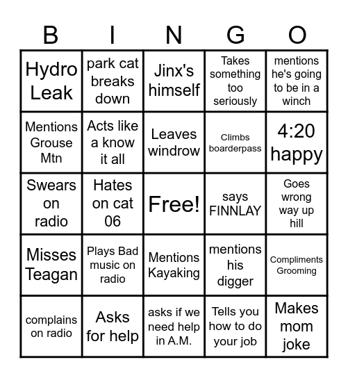 Floyd BINGO Card