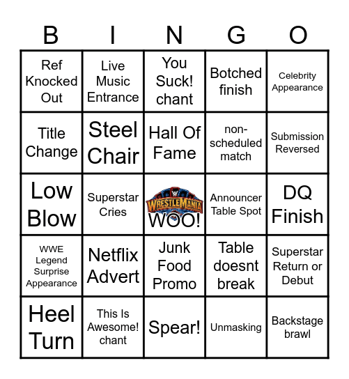Wrestlemania 41 Bingo Card