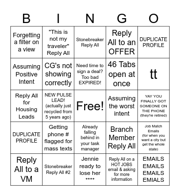 BINGO #1 Bingo Card