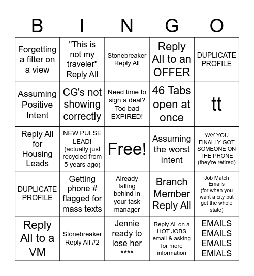 BINGO #1 Bingo Card
