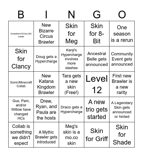 BRAWL TALK BINGO! May/June 25 Bingo Card