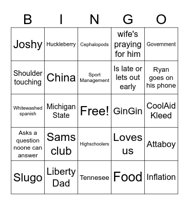 Econ110 Edited Version #2 Bingo Card