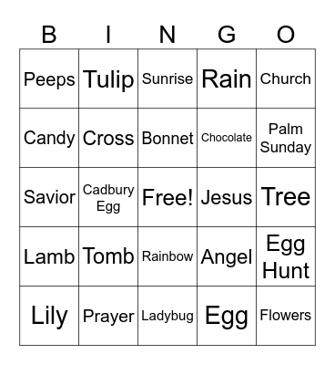 Easter Bingo Card