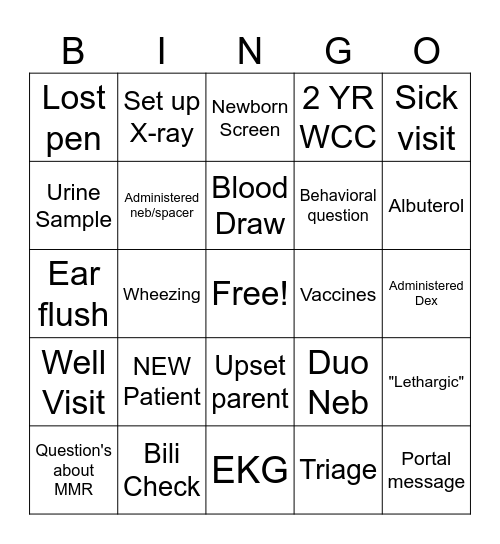 Friday Funday Bingo Card