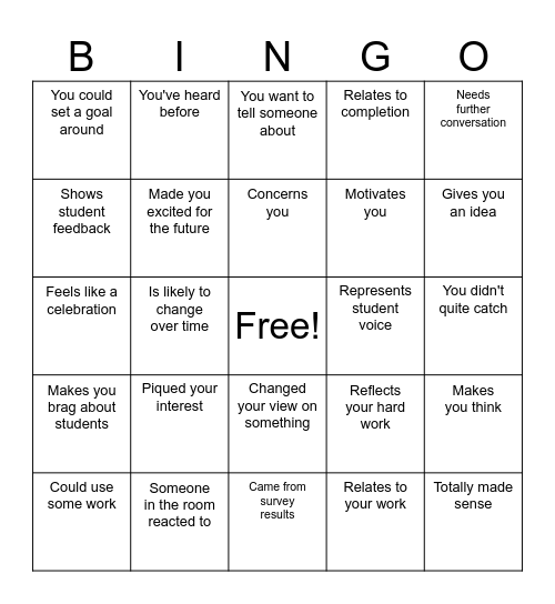 Fill in a number or fact that... Bingo Card