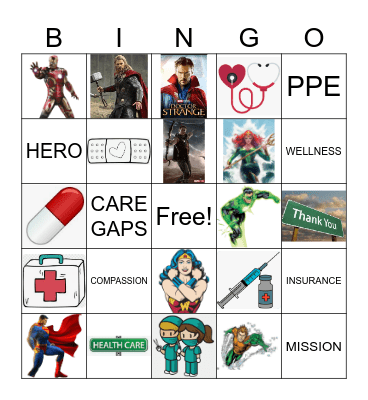 Healthcare Week Bingo Card