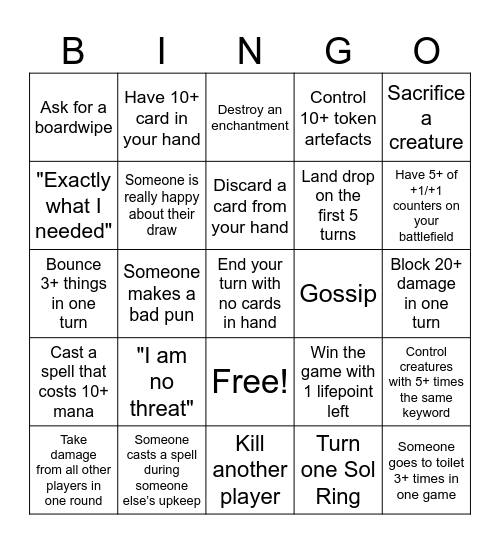 MTG Bingo Card