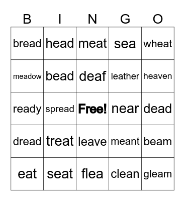 Sounds of ea Bingo Card