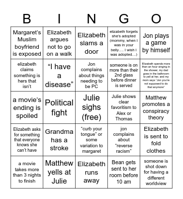 Easter Break Bingo Card