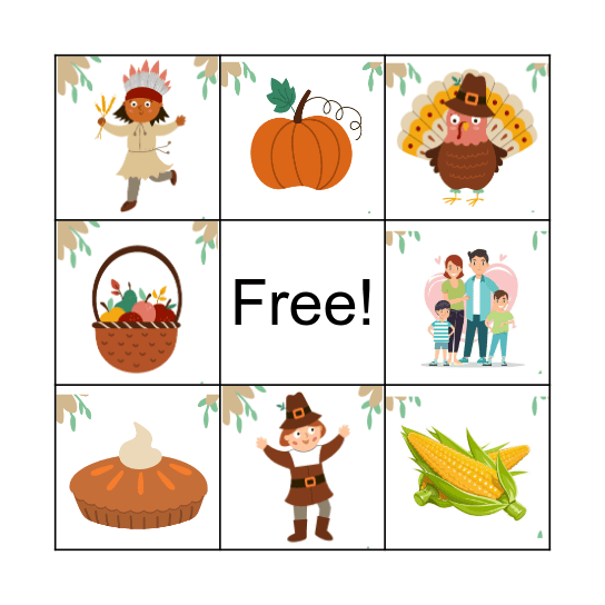 THANKSGIVING  BINGO Card