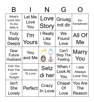 Moni's JGA Musik Bingo Card