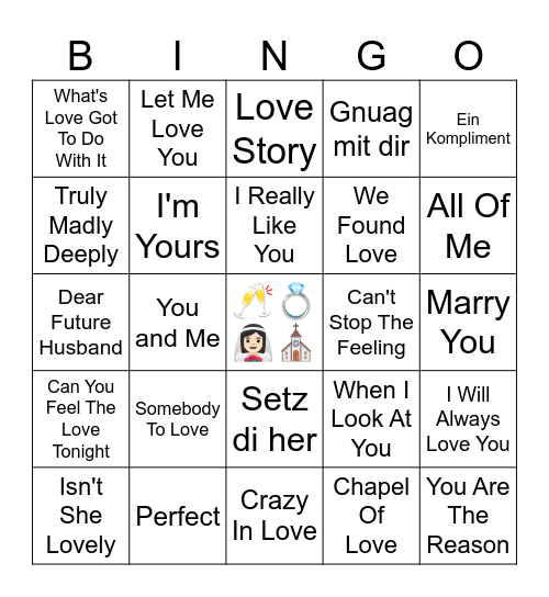 Moni's JGA Musik Bingo Card