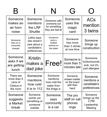 Draft Day BINGO Card