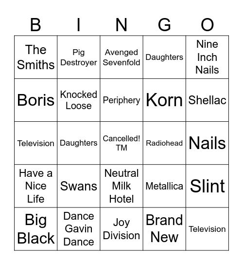 Probably Cancelled 40 Y/O Cis Man Bingo Card