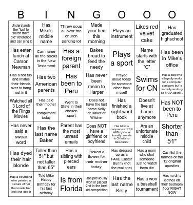 Best Kid Bingo Card