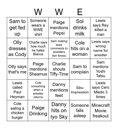 Lime Grove Mania Bingo Card