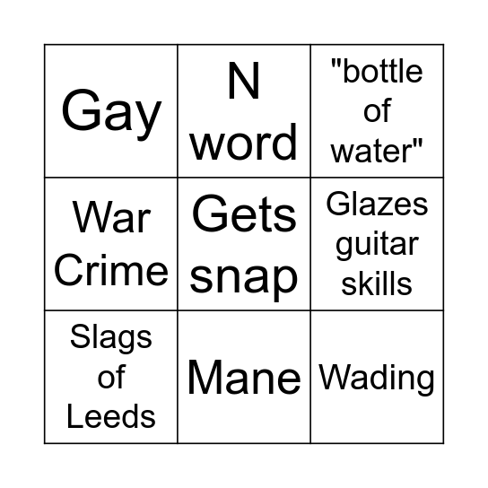 Ome.tv Bingo Card