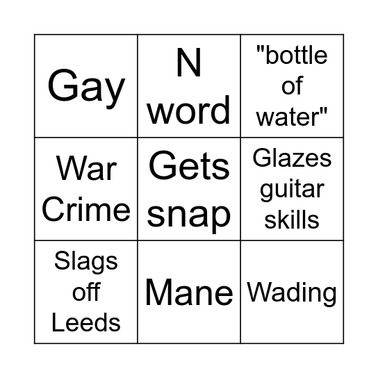 Ome.tv Bingo Card