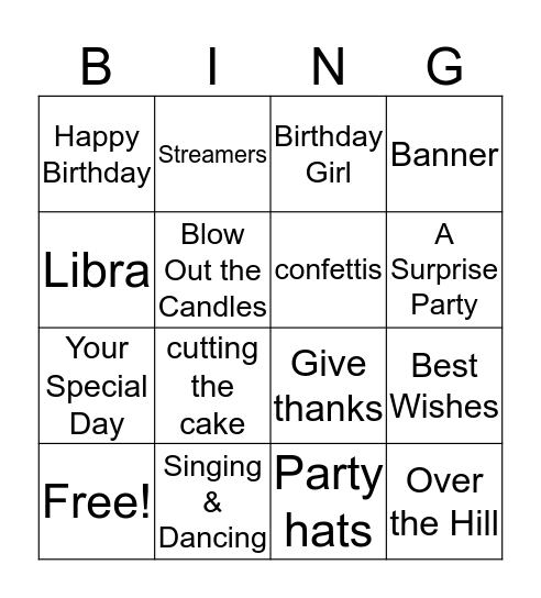 OCTOBER  Bingo Card