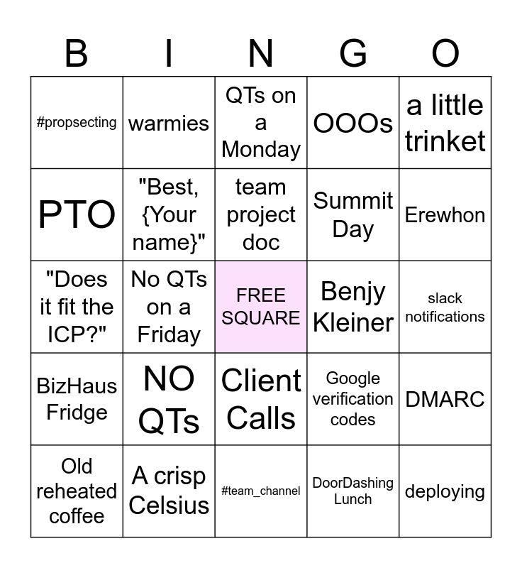 MARVELOUS BINGO Card