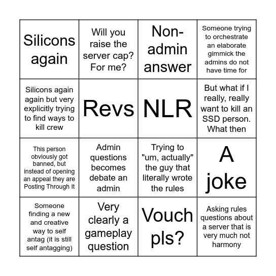 #admin-questions Bingo Card