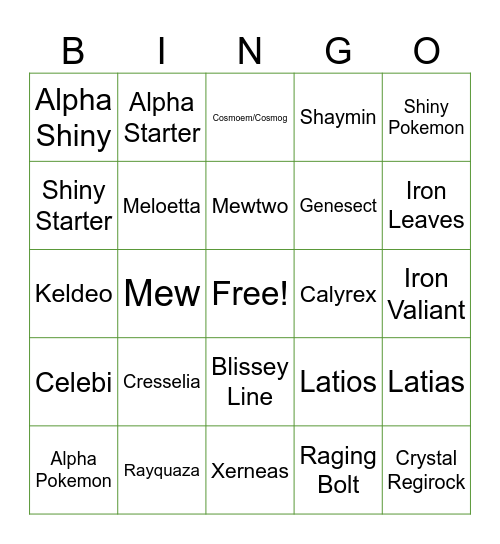 Sunflower Fields Cobblemon Explorers Bingo Card