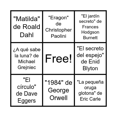 Bingo Literario Bingo Card
