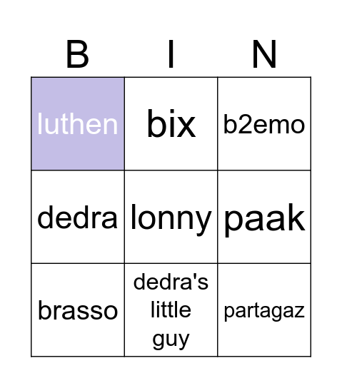 erwins wandor bin 2025 Bingo Card