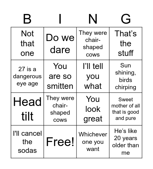 Friends 215a Bingo Card
