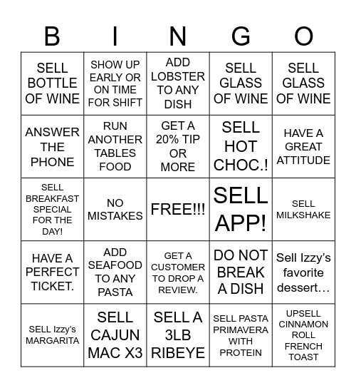 SERVER BINGO Card