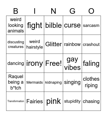 Barbie Movies Bingo Card
