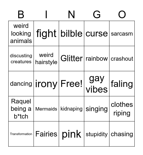 Barbie Movies Bingo Card