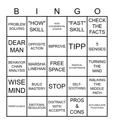 DBT BINGO Card