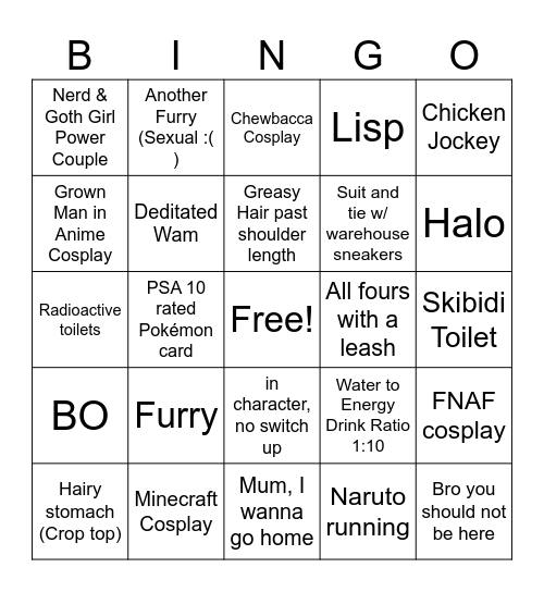 Armageddon Bingo Card