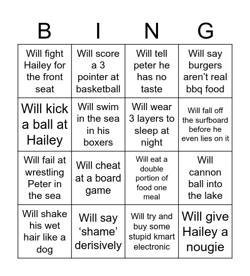 Yusuf Bingo Card