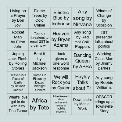2ST Bingo (winner gets a free coffee) Bingo Card