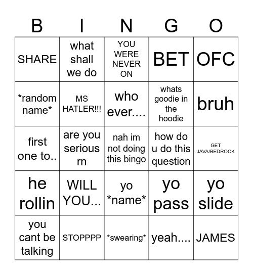 version 3 bingo Card