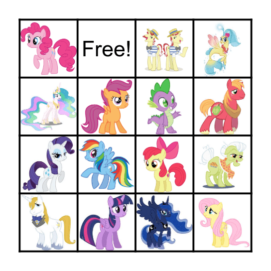 MLP Bingo Card