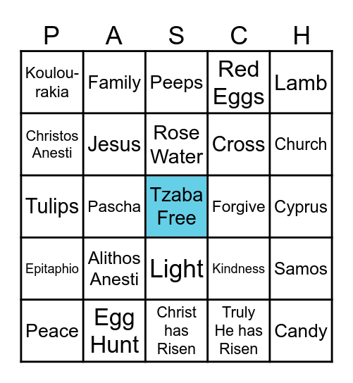 PASCHA BINGO Card