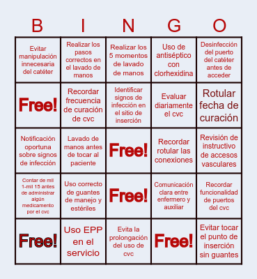 ¡CERO BACTERIEMIAS! Bingo Card