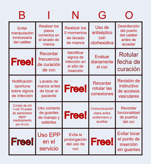 ¡CERO BACTERIEMIAS! Bingo Card