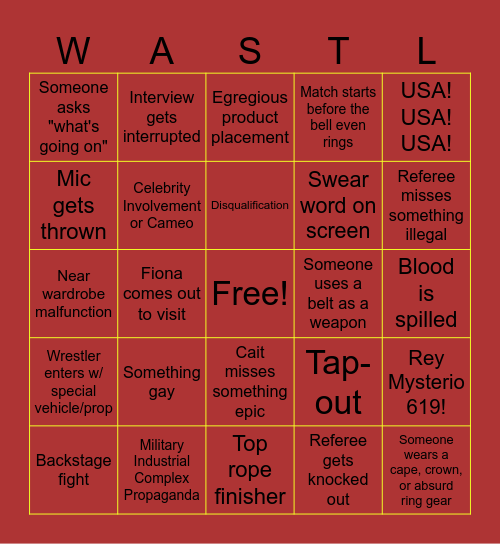 WRASTLEMANIA 41 Bingo Card