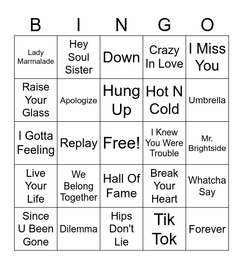 BOB Bingo '00 Bingo Card