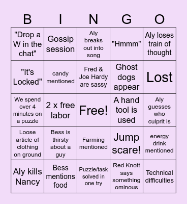 LGH BINGUS/BINGO "Ghost Dogs" Stream 2! Bingo Card